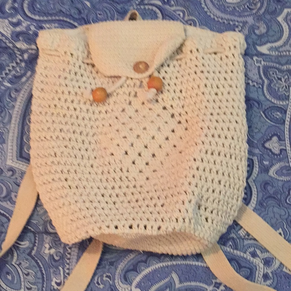 Crochet Backpack Purse - Picture 1 of 8